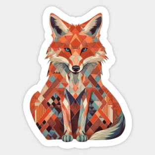 Spectrum Fox: Radiant Op Art Red Fox Sticker